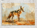 Texas Ranch Wall Art – Minimalist Coyote Print on Extra Large Gallery-Wrapped Canvas