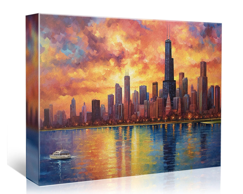 Chicago Skyline Canvas – Large Canvas Art | Urban Wall Decor & Modern Chicago Painting