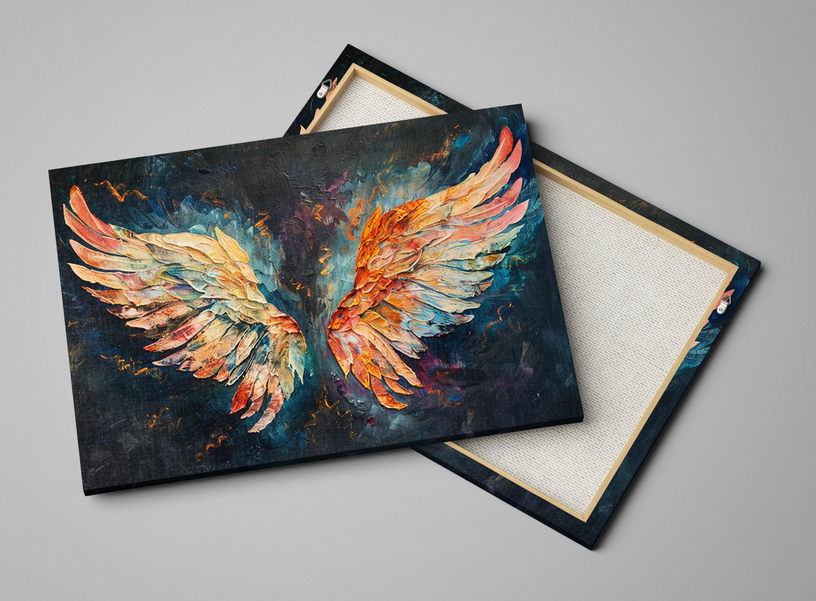 Angel Wings Canvas Print – Heavy Texture Gallery Wrapped Canvas Wall Art, Ready to Hang