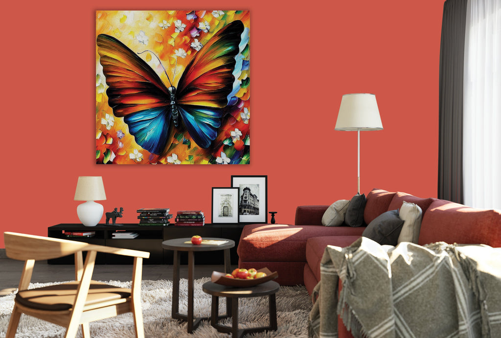 Butterfly Canvas Print – Vibrant Colorful Wall Art with Wooden Frame Canvas
