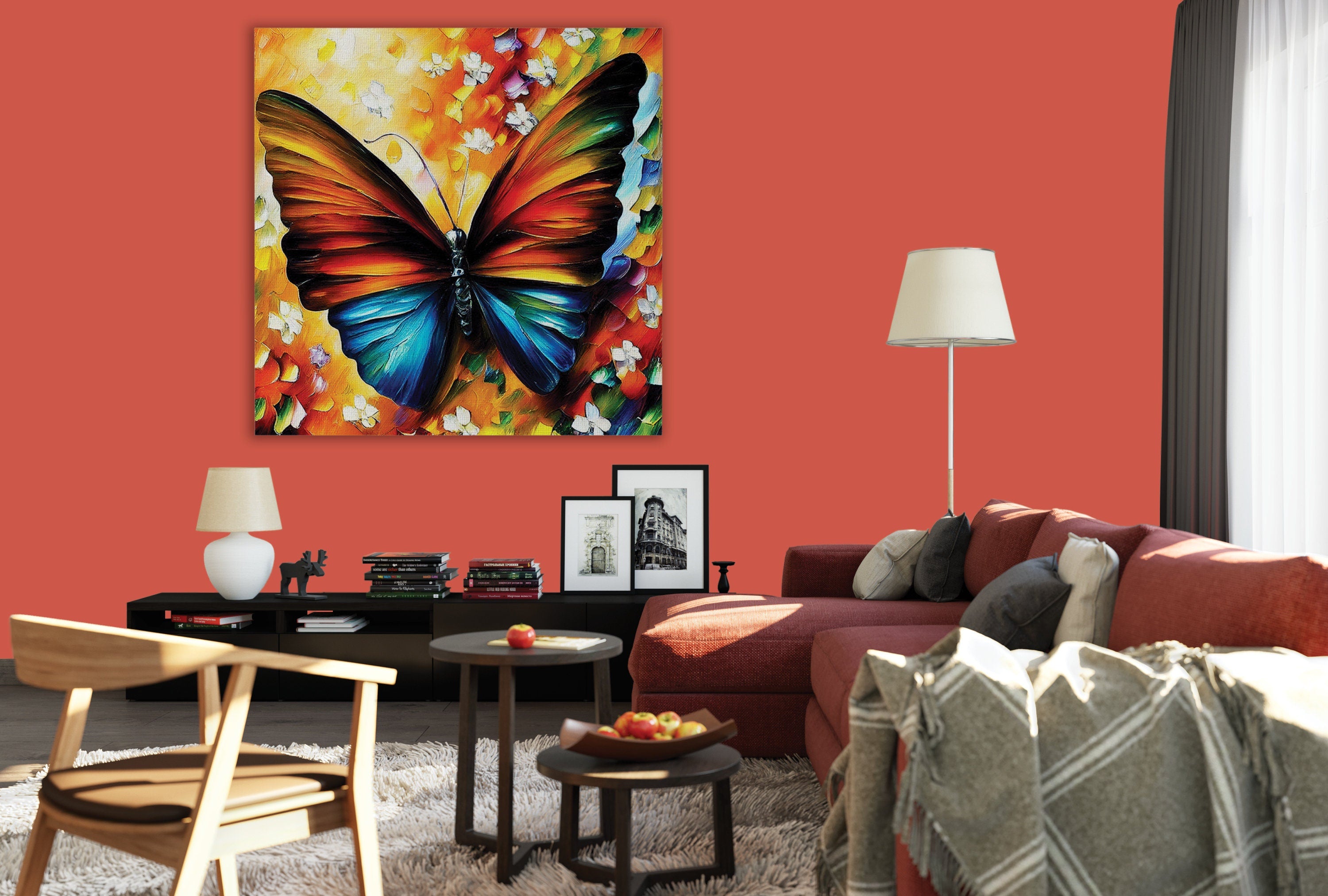 Butterfly Canvas Print – Vibrant Colorful Wall Art with Wooden Frame Canvas