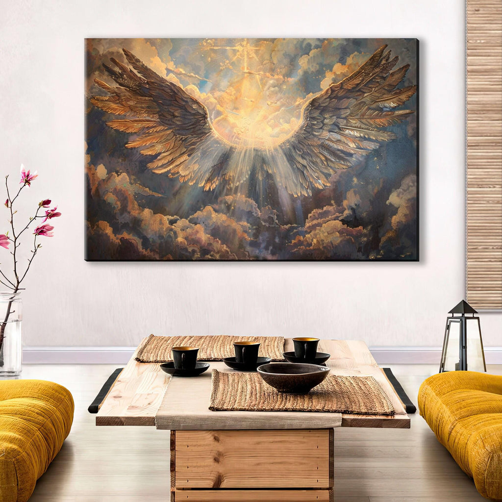 Angel Wings Artwork – Large Canvas Wall Art | Gallery Wrapped, Ready to Hang