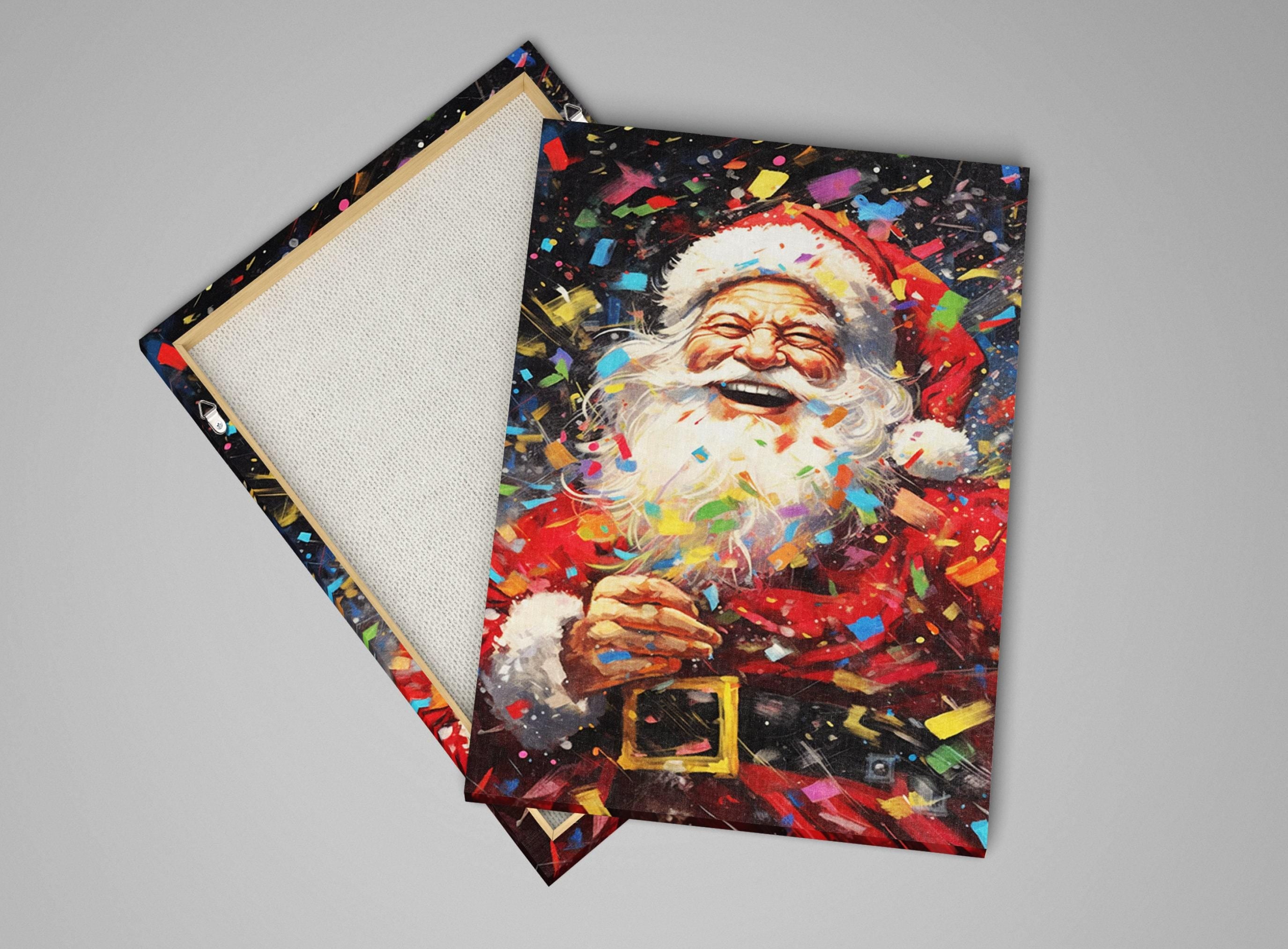 Santa Claus Wall Art - Large Christmas Canvas Print | Festive Holiday Decor