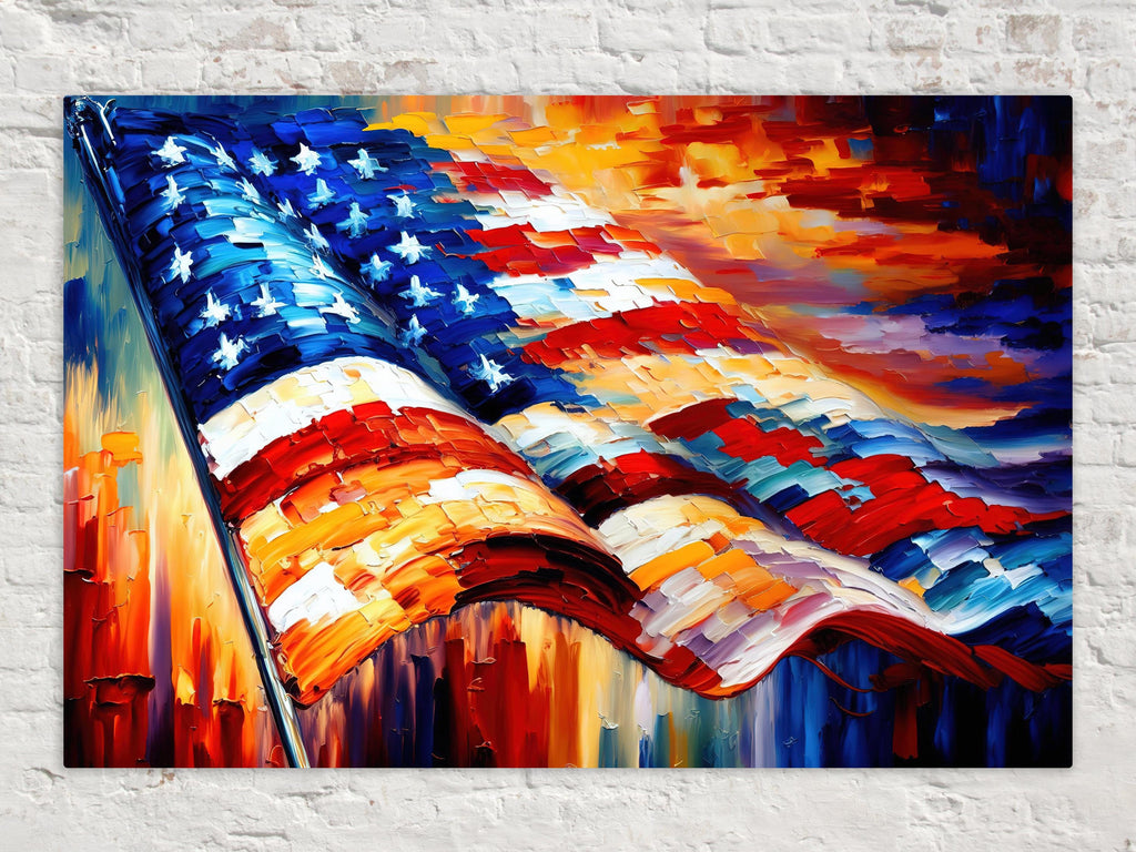 American Flag Canvas - Vibrant Patriotic Wall Art With Scratch Resistant Coating