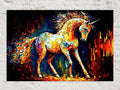 Unicorn Canvas Print - Colorful Nursery Room Art | Vibrant Giclee Print