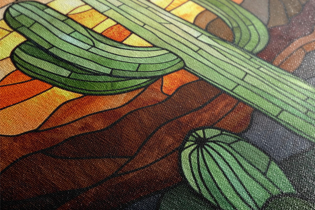 a close up of a painting of a cactus