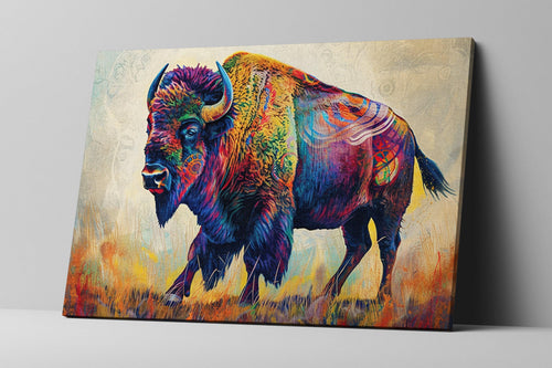 American Bison Art - Majestic Wildlife Buffalo Giclee Print | Large Gallery-Wrapped Canvas
