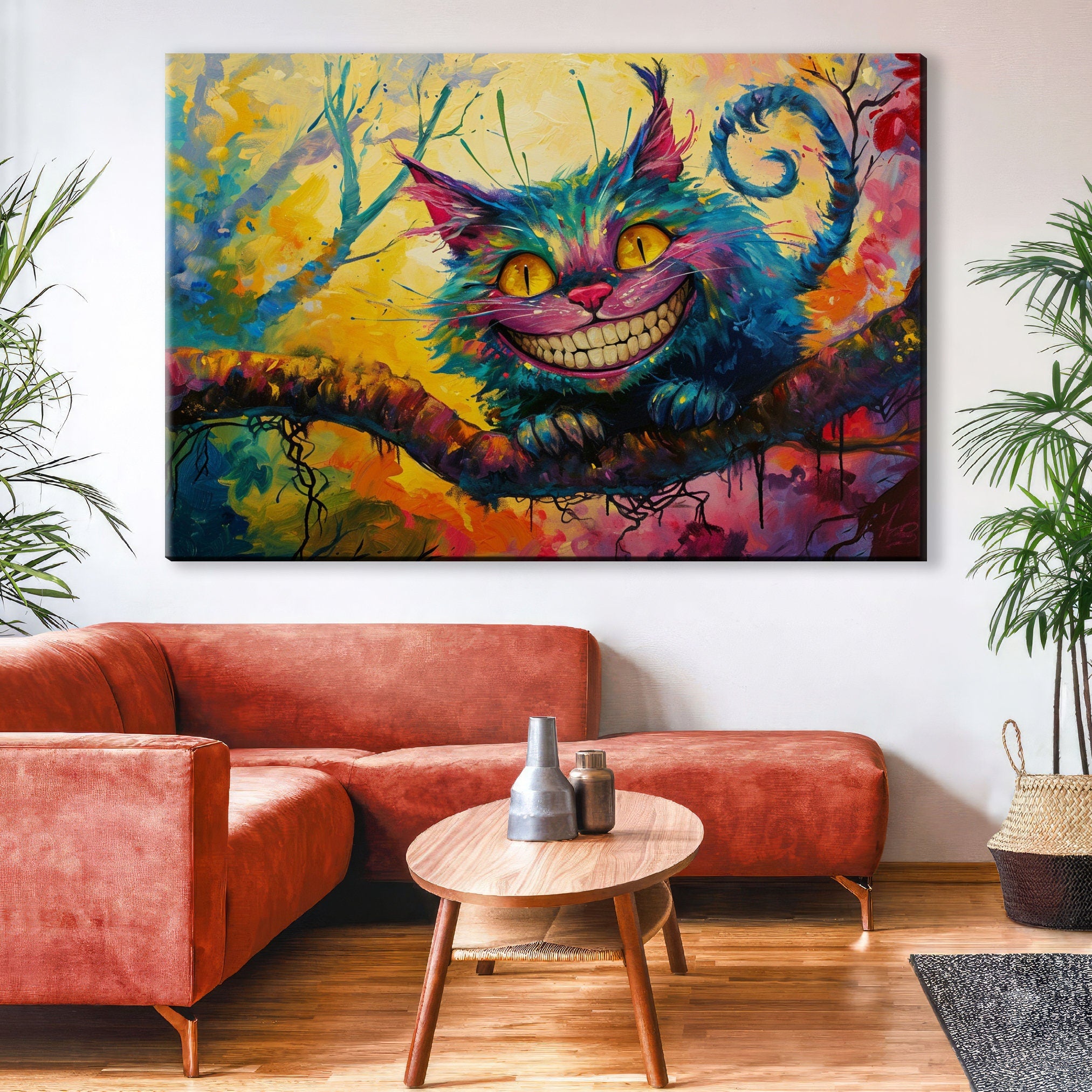 Cheshire Cat Painting – Fantasy Wall Decor | Gallery Wrapped Canvas Print
