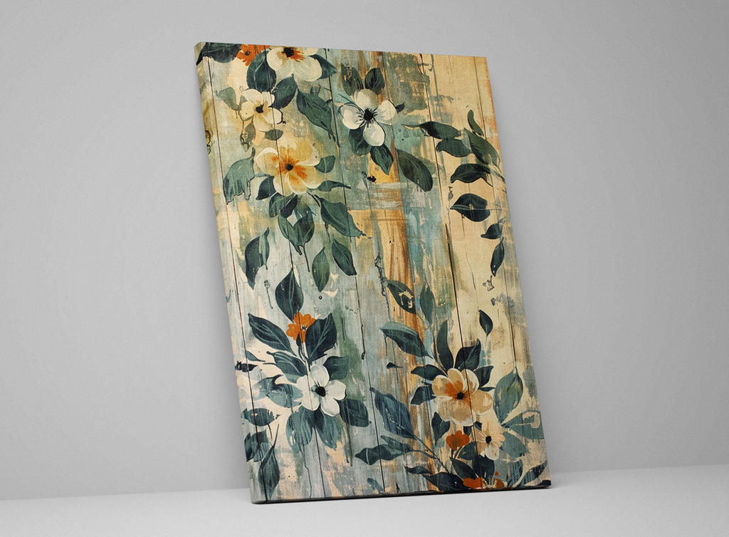 Farmhouse Wall Art - Modern Farmhouse Decor Floral Canvas Print | Extra Large Gallery Wrapped Canvas