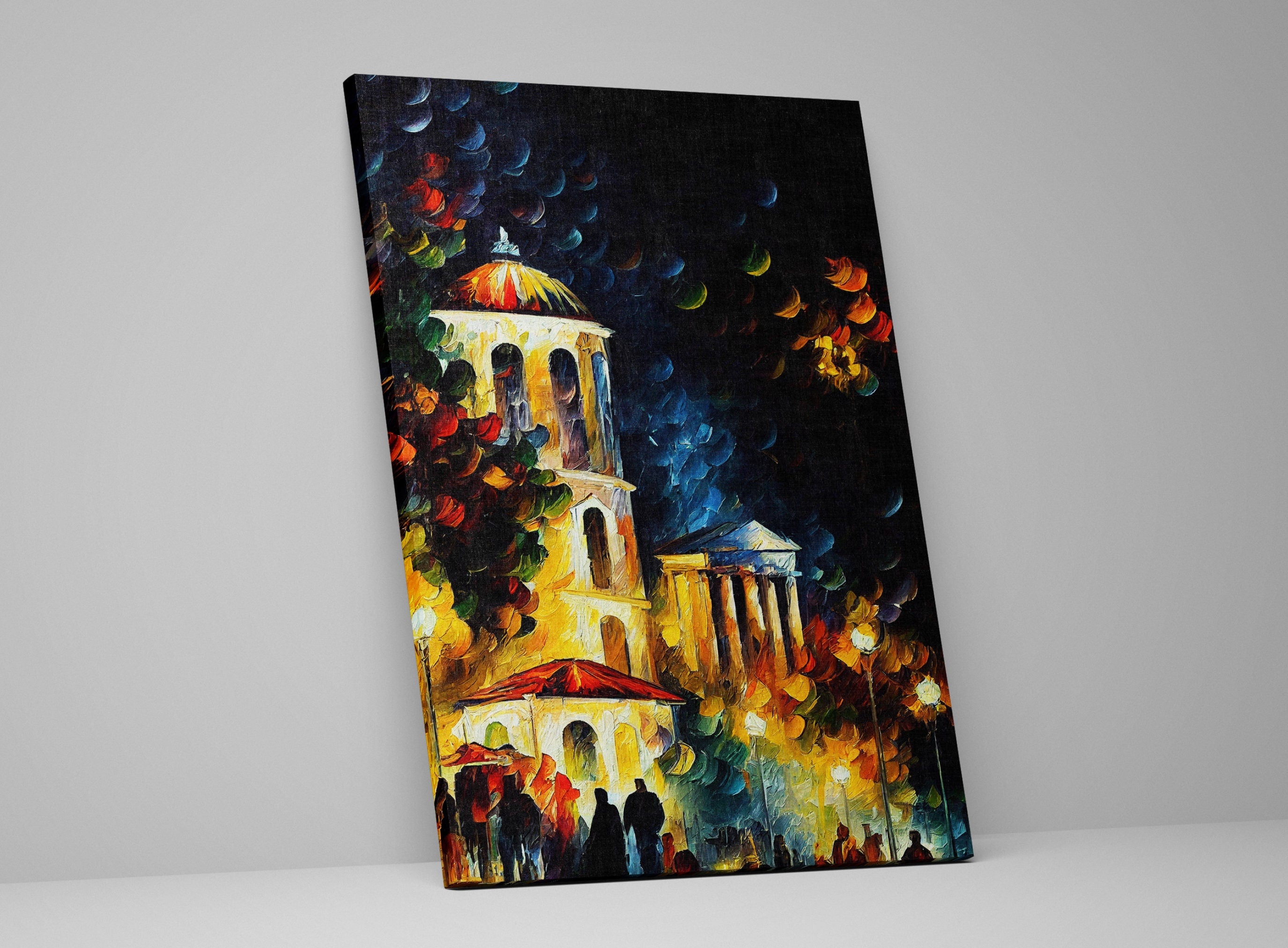 Athens Greece Canvas Print – Greek Wall Art With Wooden Frame, Gallery Ready