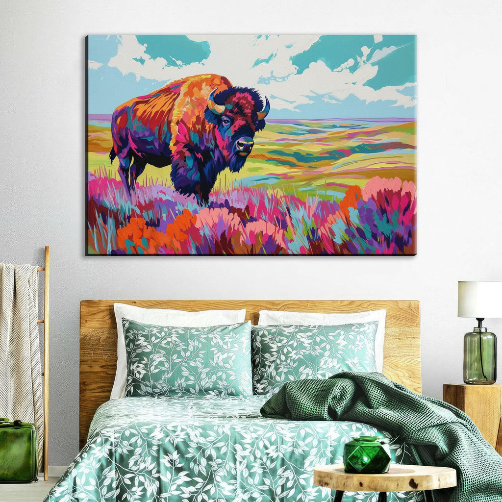 Bison Pop Art - Bold Wall Art Canvas | Extra Large Gallery Wrapped Canvas