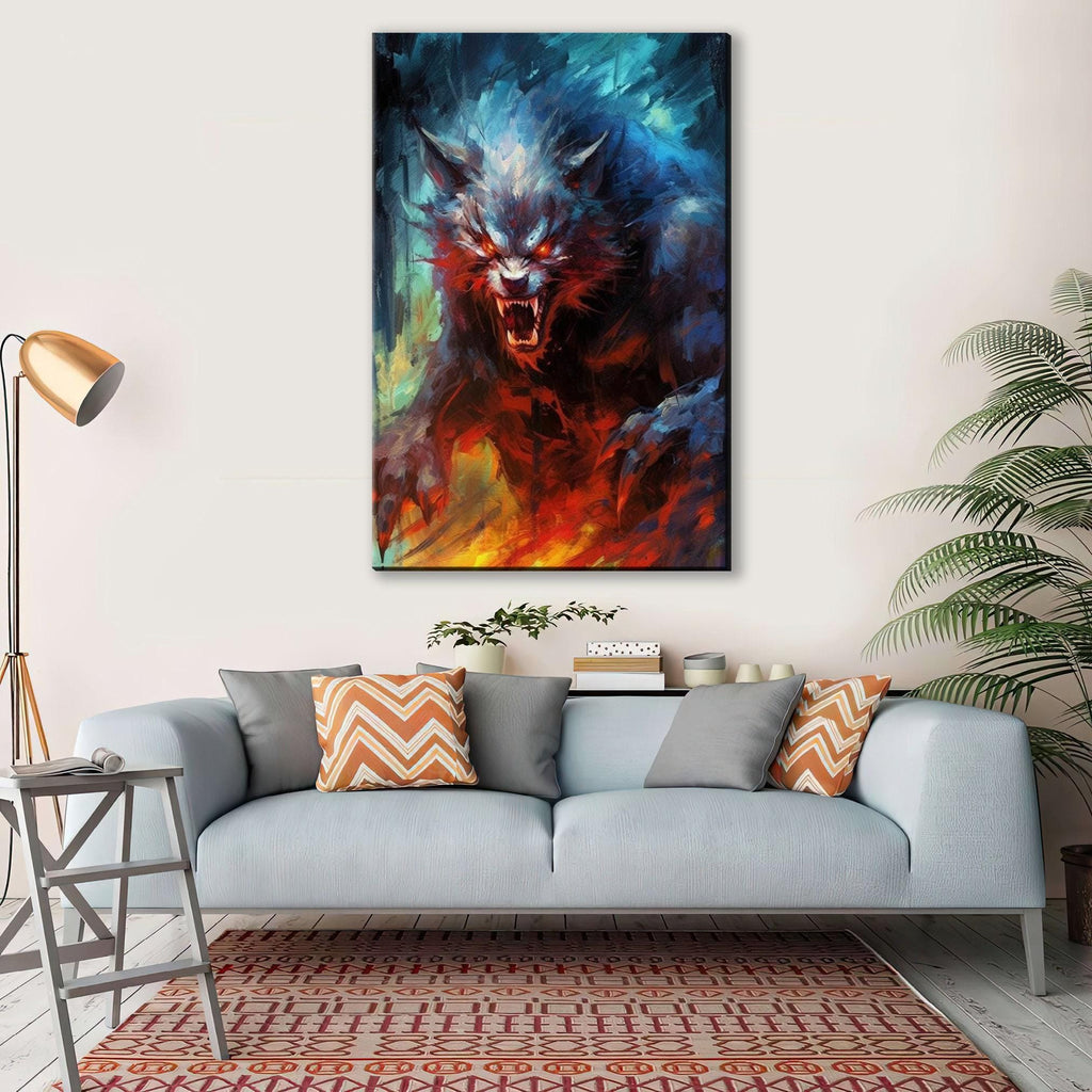 Halloween Werewolf Canvas – Spooky Wall Art | Large Gallery Wrapped Print