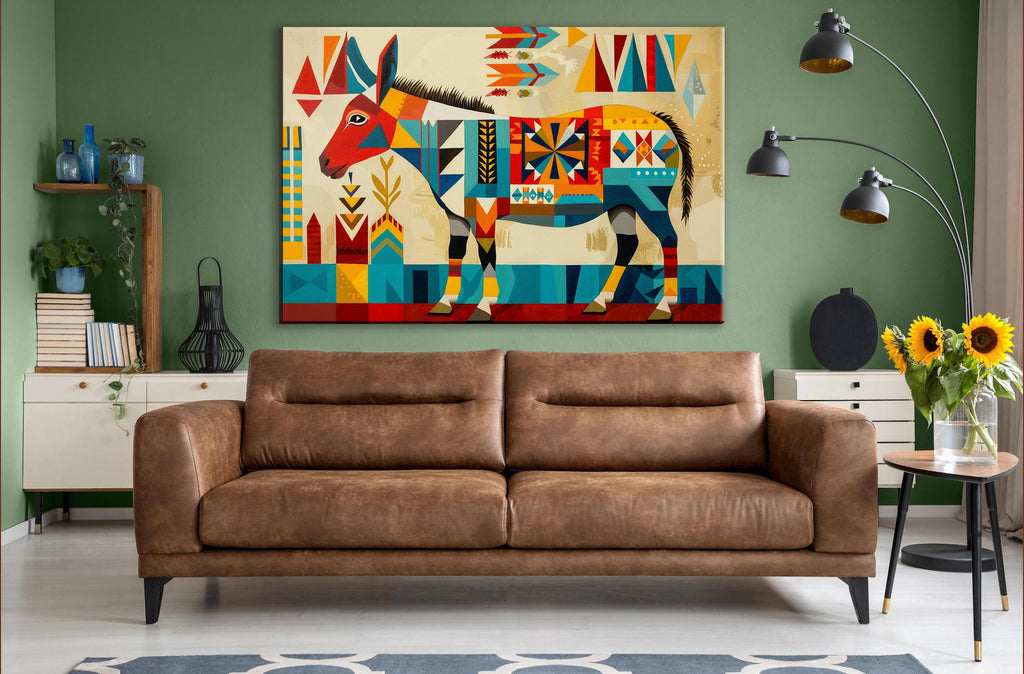 Southwest Donkey Art – Large Canvas Print on Gallery Wrapped Canvas, Ready to Hang
