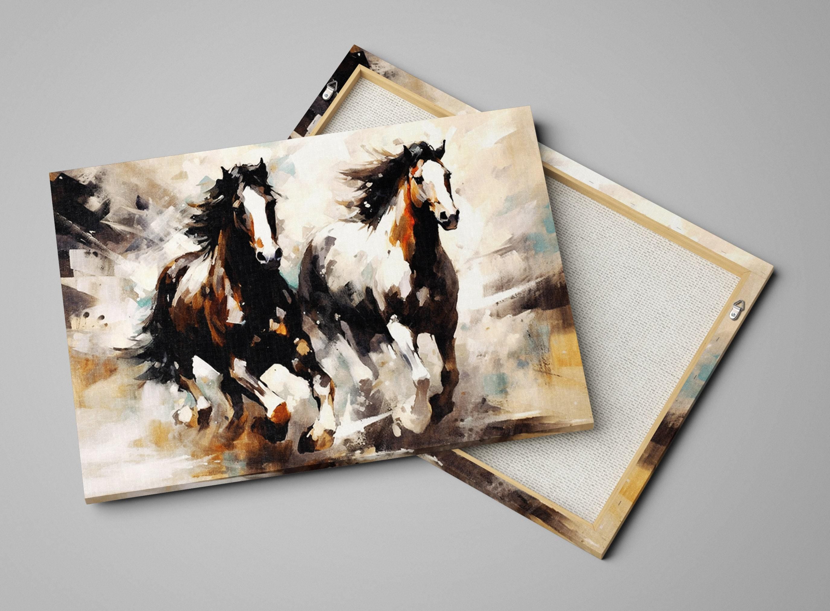 Pinto Horses Canvas - Large Canvas Art | Gallery Wrapped Wall Art Print