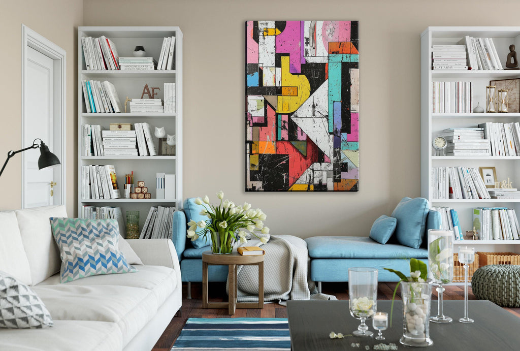 Abstract Brutalism Canvas - Large Abstract Art | Gallery Wrapped, Ready to Hang