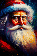 Christmas Canvas Print - Santa Claus Painting With Wooden Frame & Scratch Resistant Coating