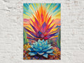 Modern Agave Cactus – Colorful Southwest Wall Art | Gallery Wrapped Canvas Print