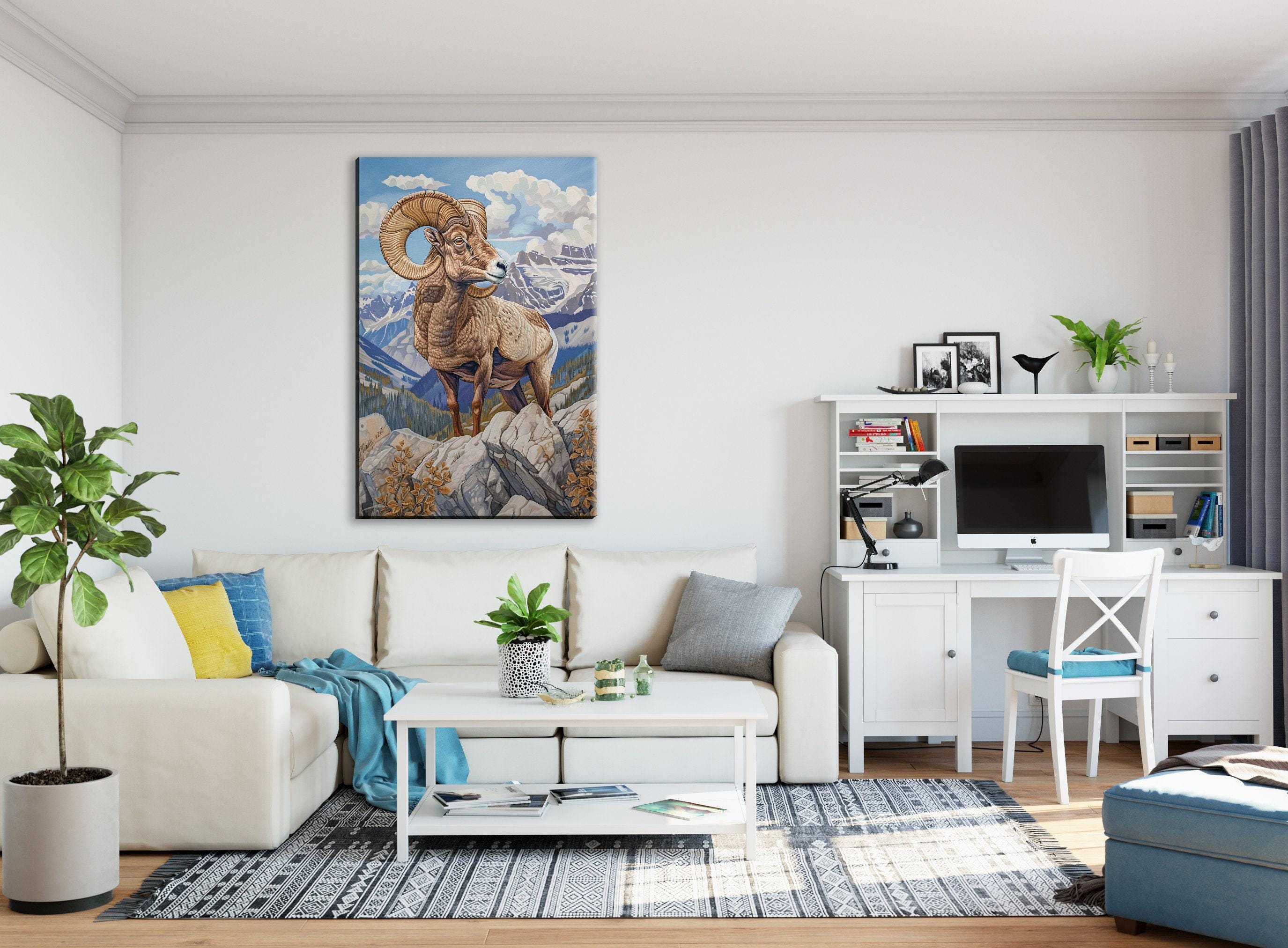 Bighorn Sheep Canvas - Rugged Mountain Ram Print | Gallery Wrapped, Ready to Hang