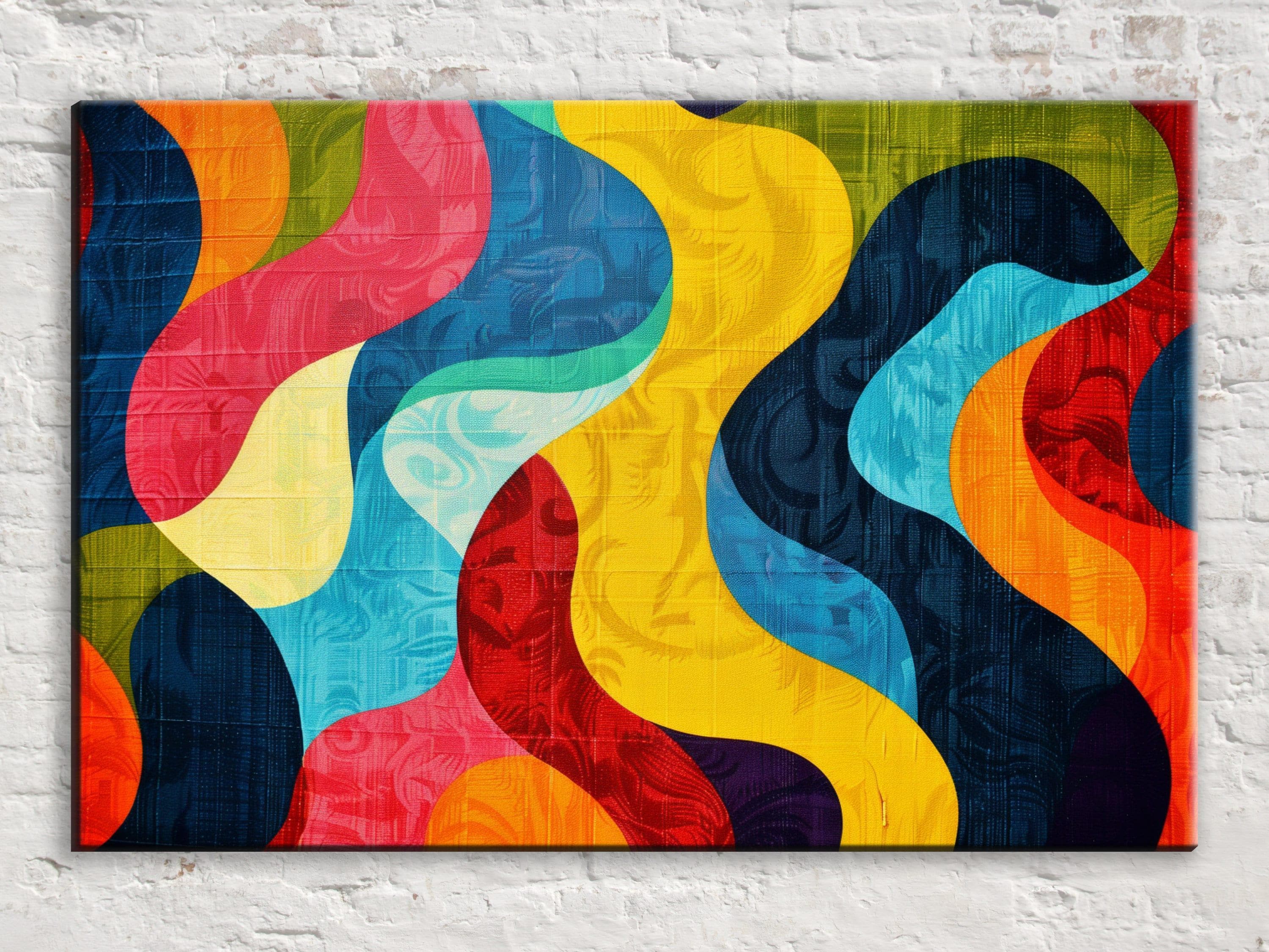 Retro Pop Art Canvas - Large Abstract Art Print | Gallery Wrapped, Ready to Hang