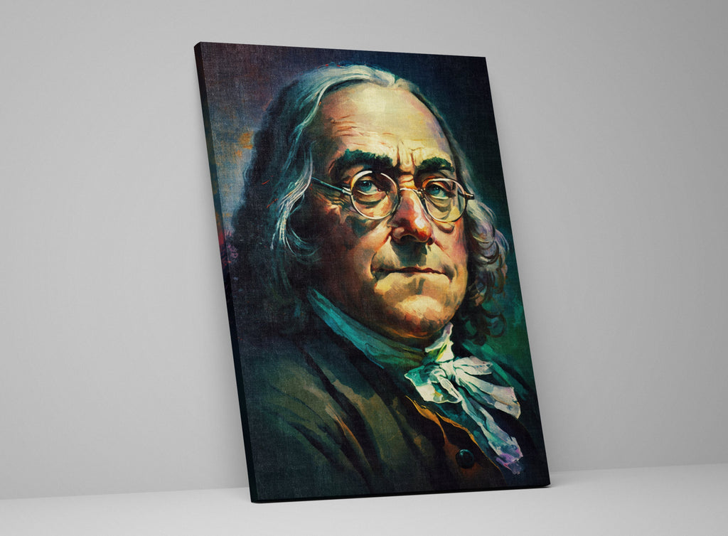 Benjamin Franklin Canvas Print - Founding Father Portrait on Gallery Quality Canvas