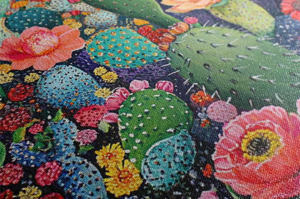 a close up of a painting of a cactus