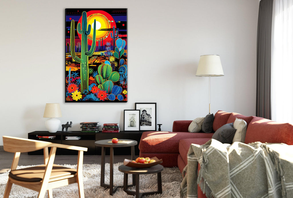 Desert Night Sky Art – Large Gallery Wrapped Canvas with Fade Resistant Ink