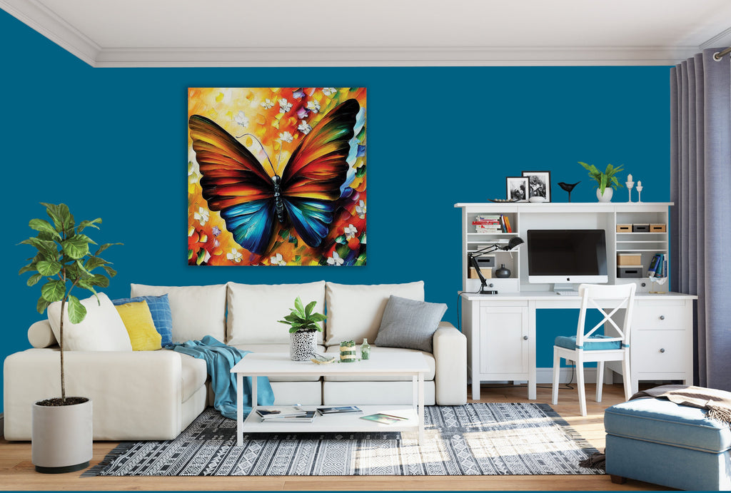 Butterfly Canvas Print – Vibrant Colorful Wall Art with Wooden Frame Canvas