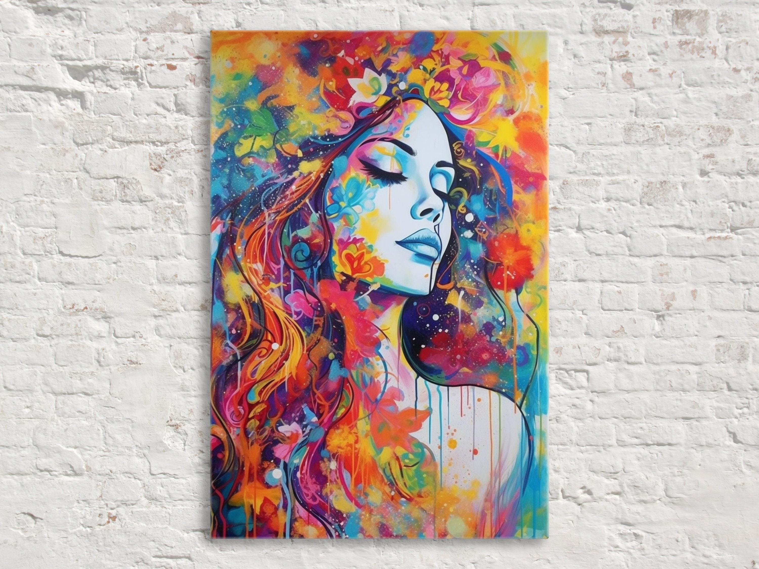 Woman Canvas Wall Art – Large Canvas Art | Sensual Paint Drip Artwork