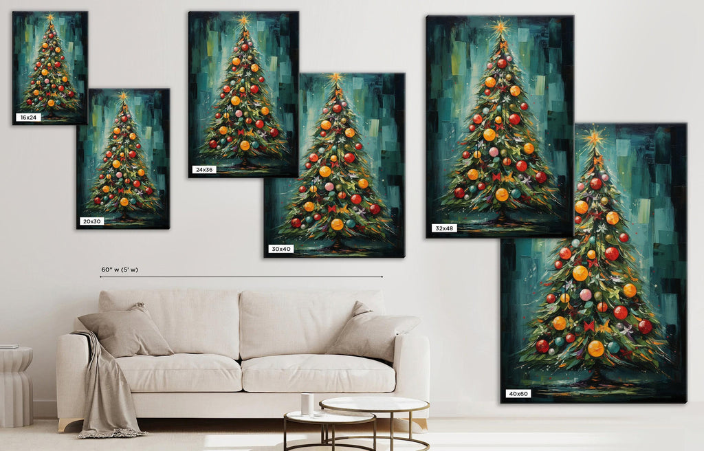 Bohemian Christmas Tree Art - Extra Large Canvas Print | Ready to Hang Gallery Wrapped