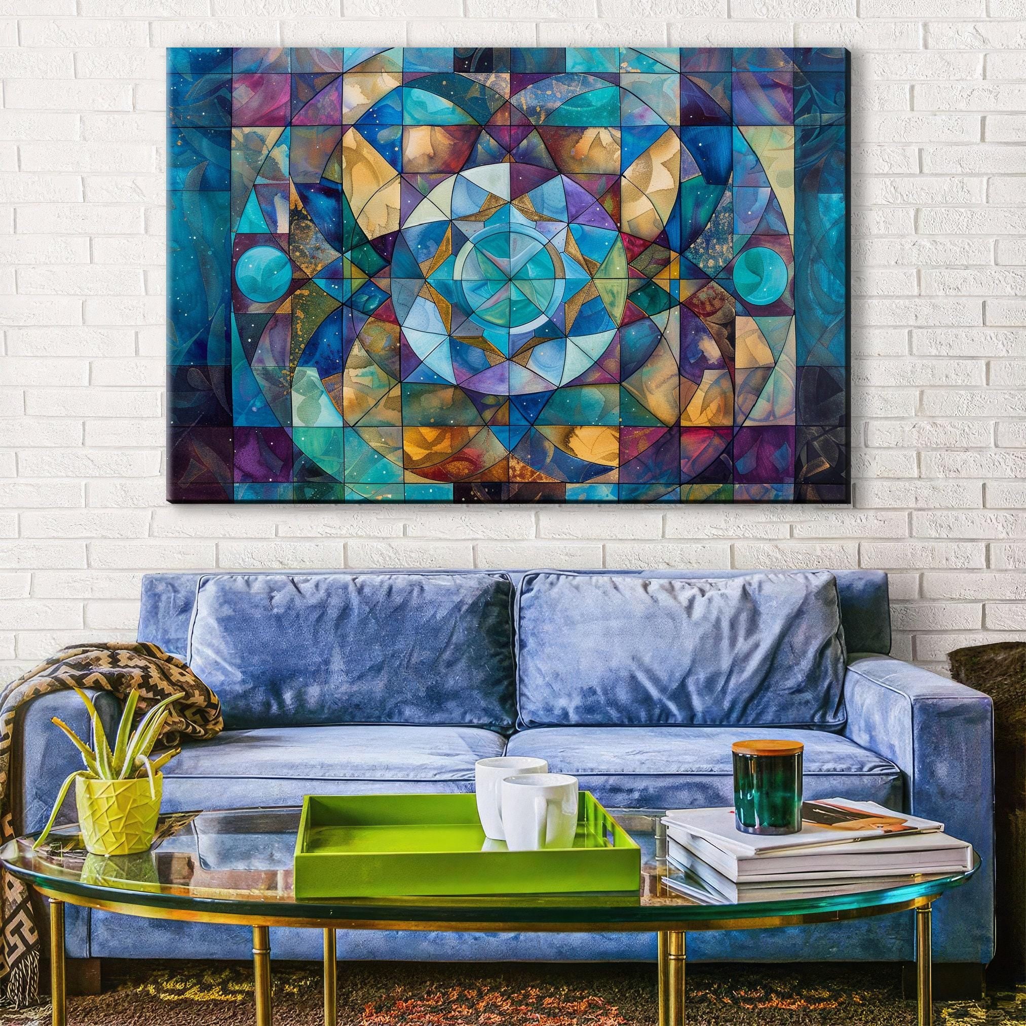 Sacred Geometry Art – Extra Large Canvas Wall Art | Gallery Wrapped Spiritual Canvas Print