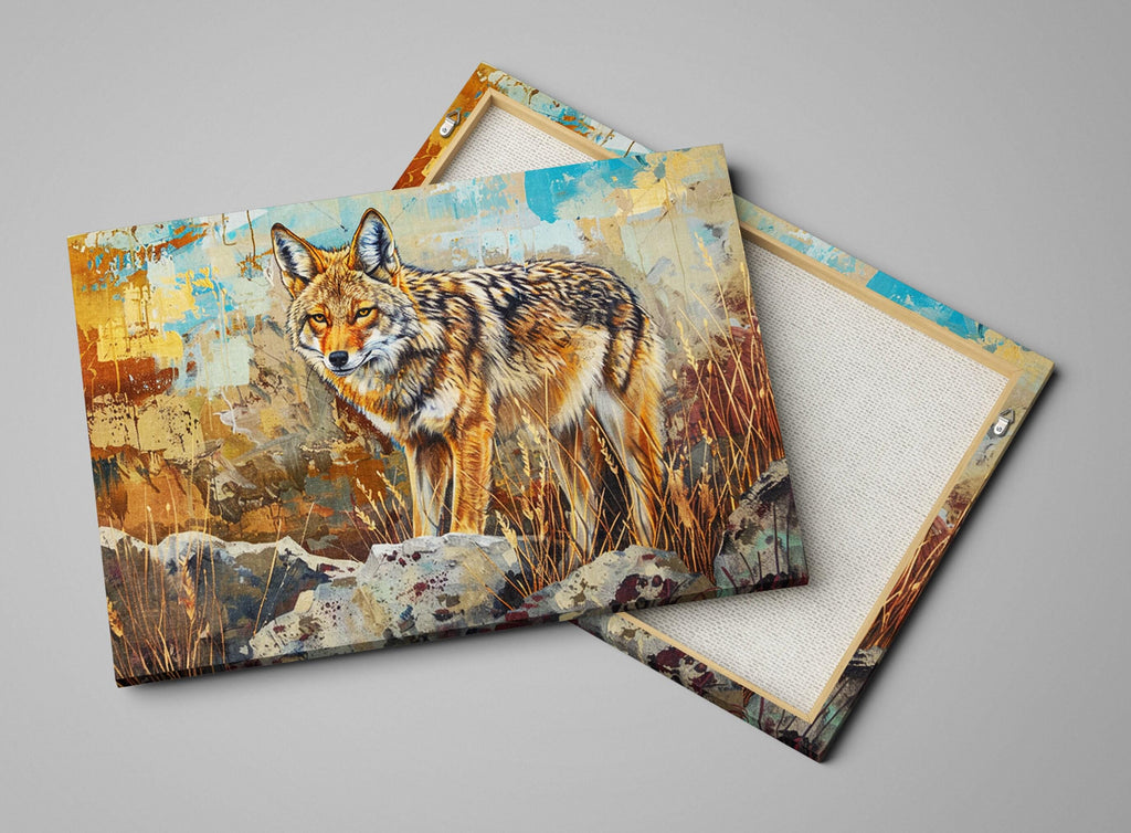 Rustic Coyote Wall Art – Large Southwest Canvas Print | Ready to Hang, Fade Resistant