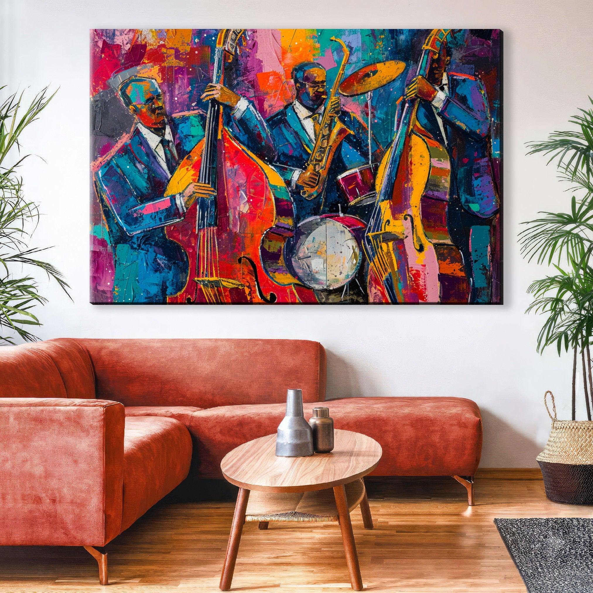 Jazz Wall Art – Energetic Live Jazz Scene Canvas Print | Gallery Wrapped, Ready to Hang
