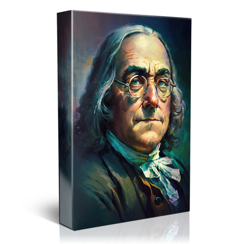 Benjamin Franklin Canvas Print - Founding Father Portrait on Gallery Quality Canvas