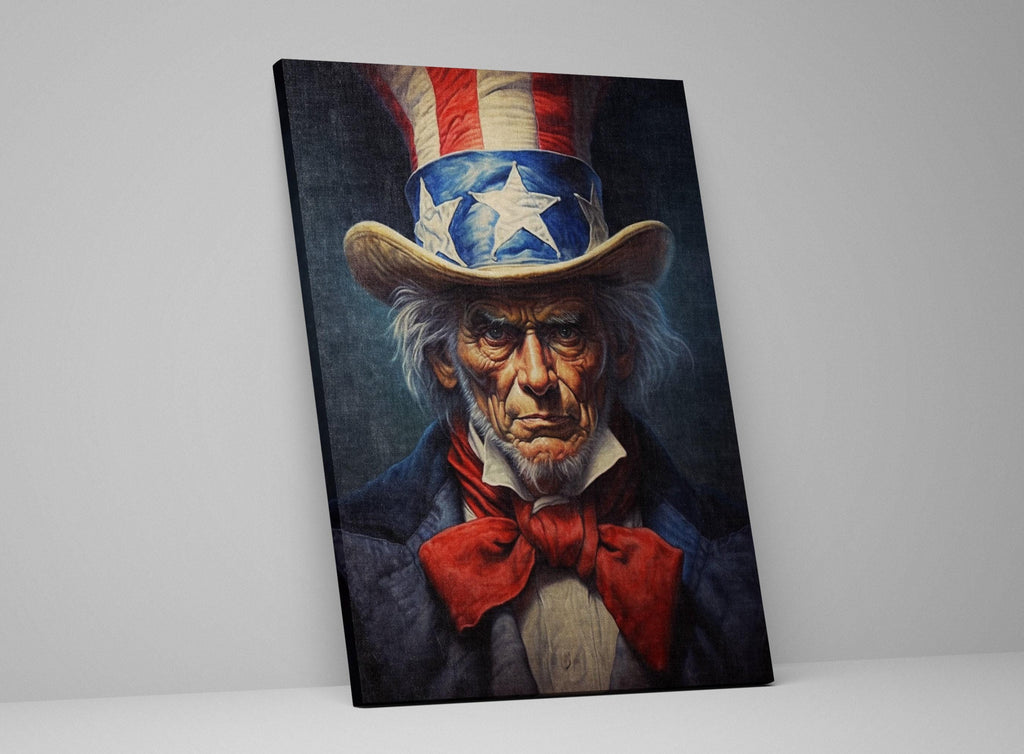 Uncle Sam Canvas Art – Patriotic Wall Art | Large Canvas Print With Wood Frame
