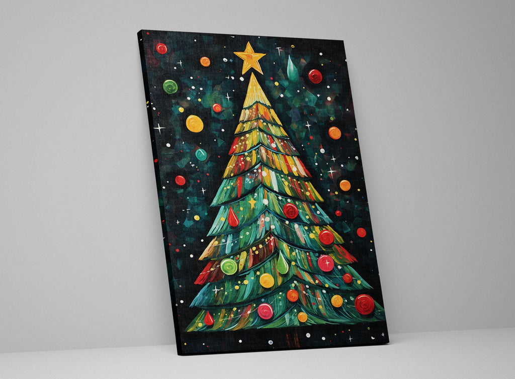 Boho Christmas Canvas - Large Gallery Wrapped Canvas Print with Vibrant Holiday Artwork