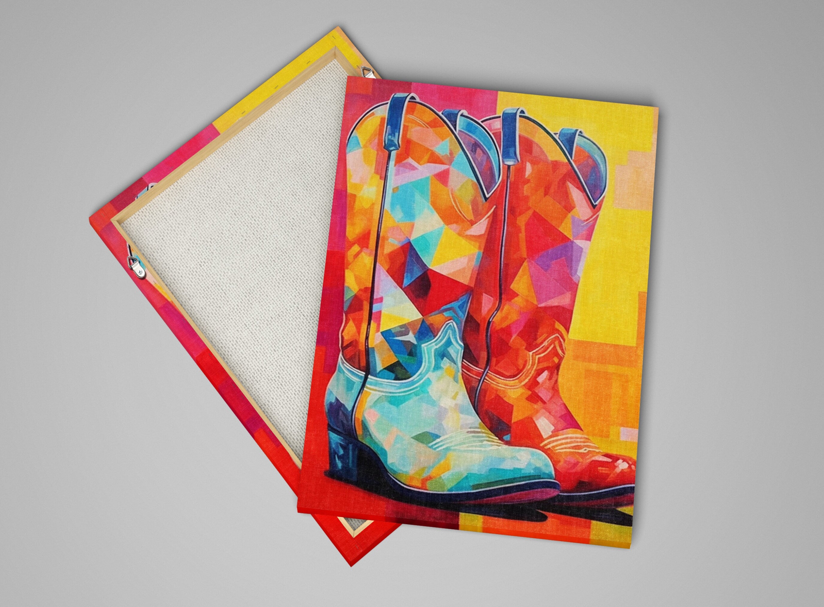 Cowboy Boots Canvas - Large Western Wall Art | Texas Style Rustic Decor