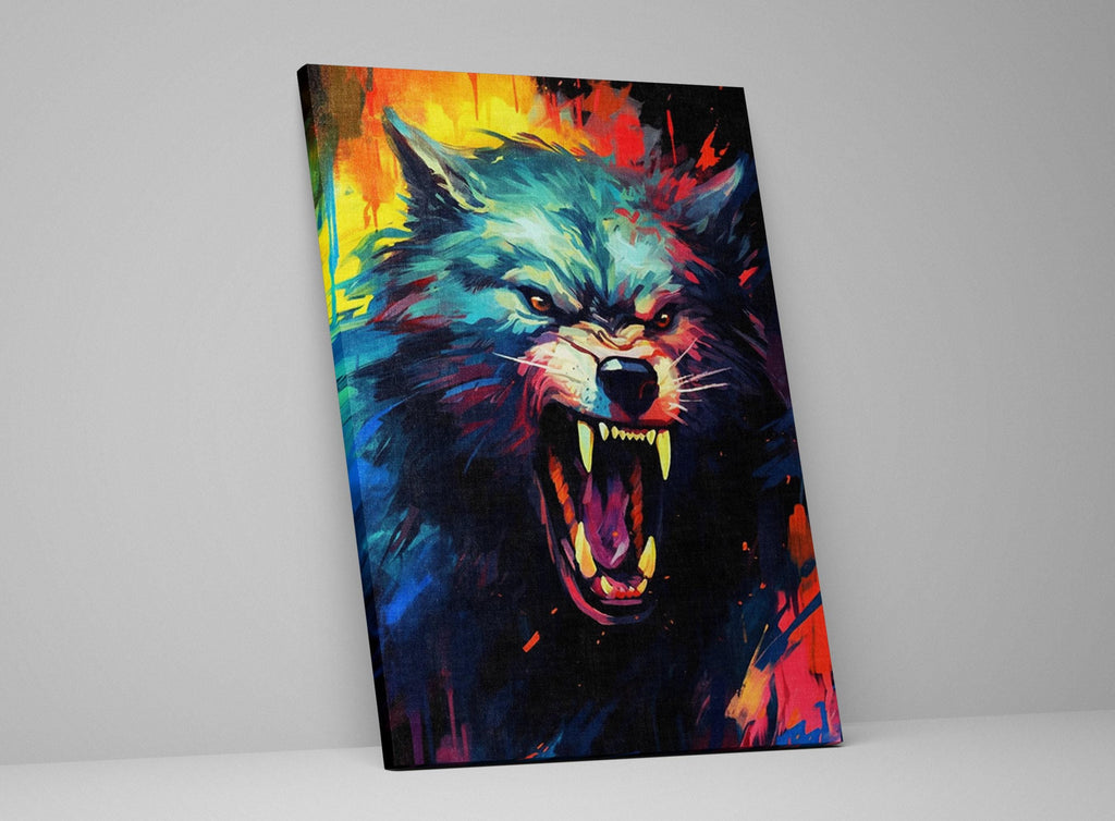 Werewolf Halloween Wall Art | Large Spooky Canvas Print – Full Moon Horror-Themed Wall Decor