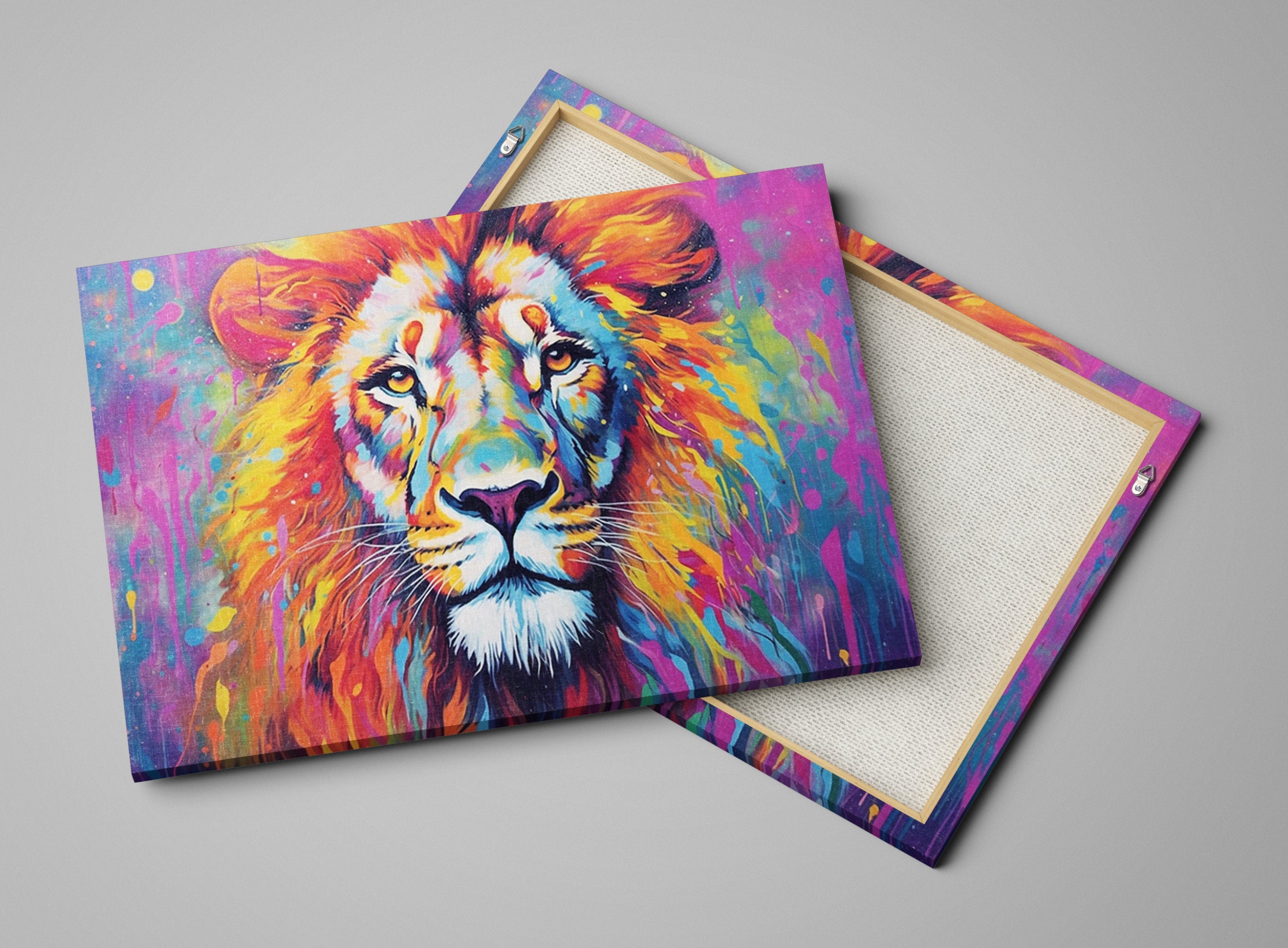 Lion Canvas Print – Regal Roar Portrait on Gallery Wrapped Artist Grade Canvas