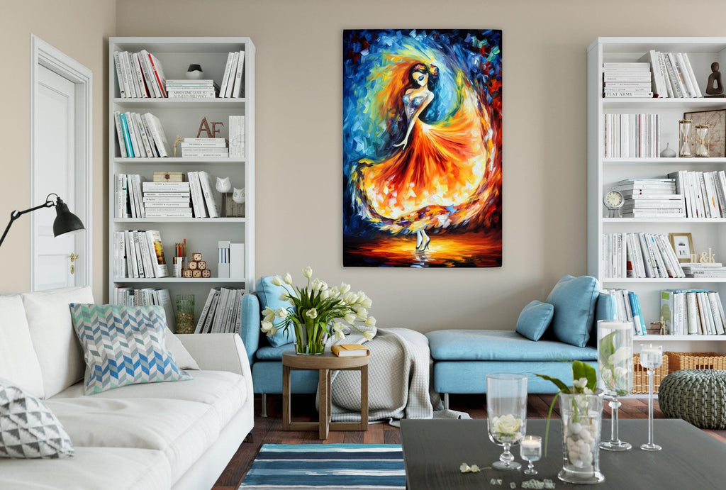 Day of the Dead Canvas – Vibrant Mexican Wall Art with Flamenco Dancer Print