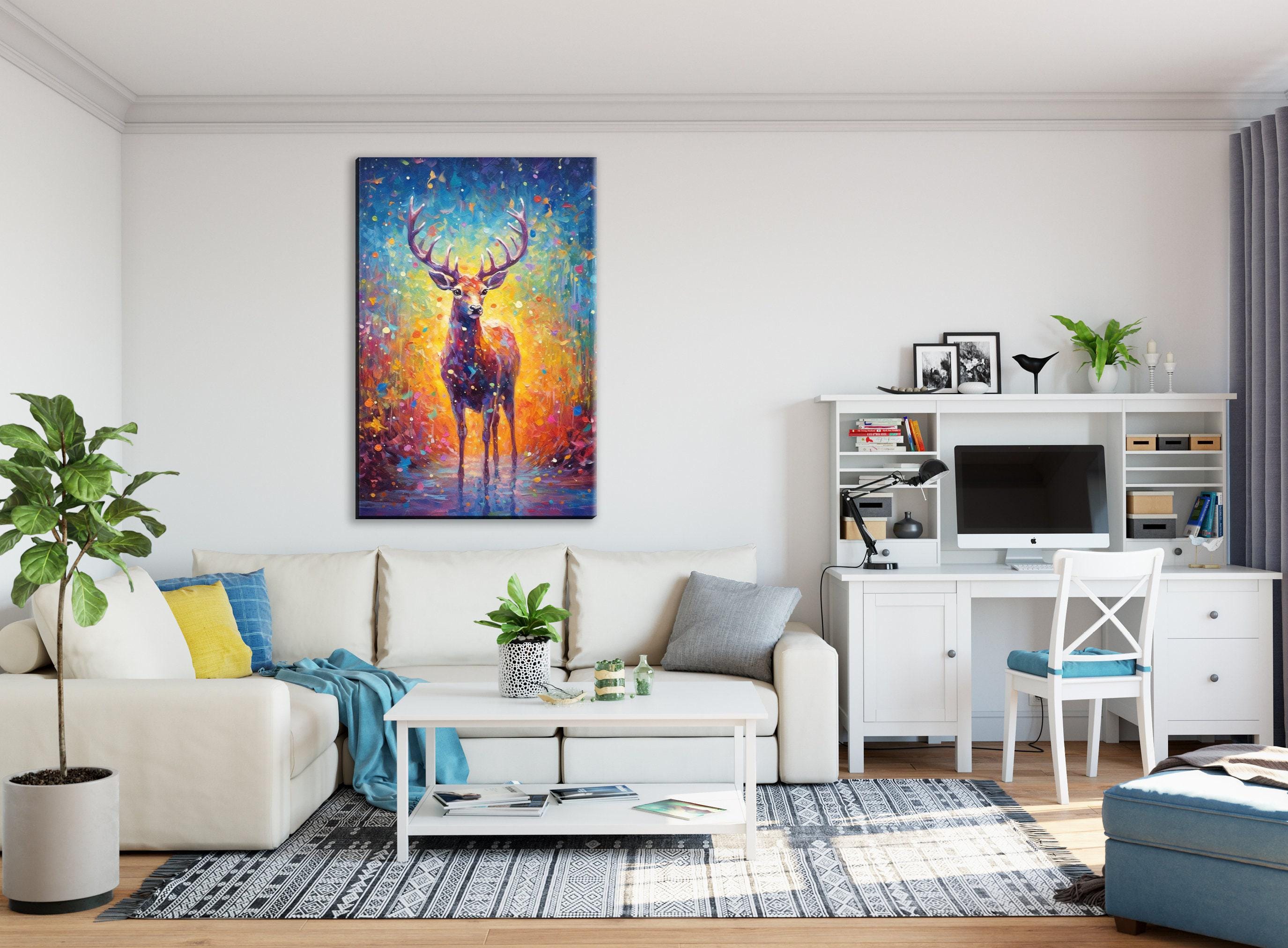 Baby Christmas Reindeer - Festive Reindeer Art on Gallery Wrapped Canvas for Holiday Wall Decor