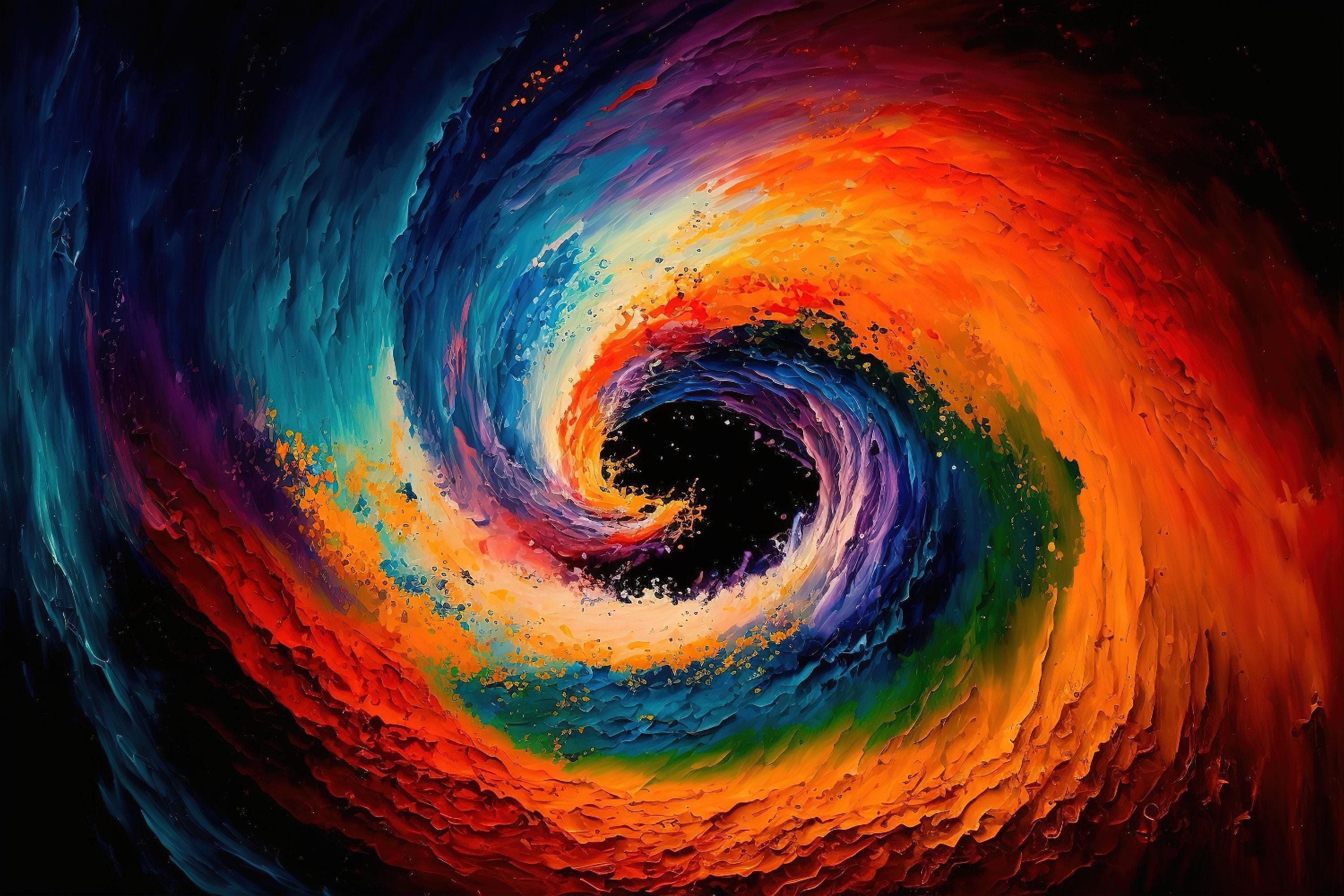 Black Hole Canvas – Outer Space Art Giclée Print | Gallery Wrapped, Ready to Hang