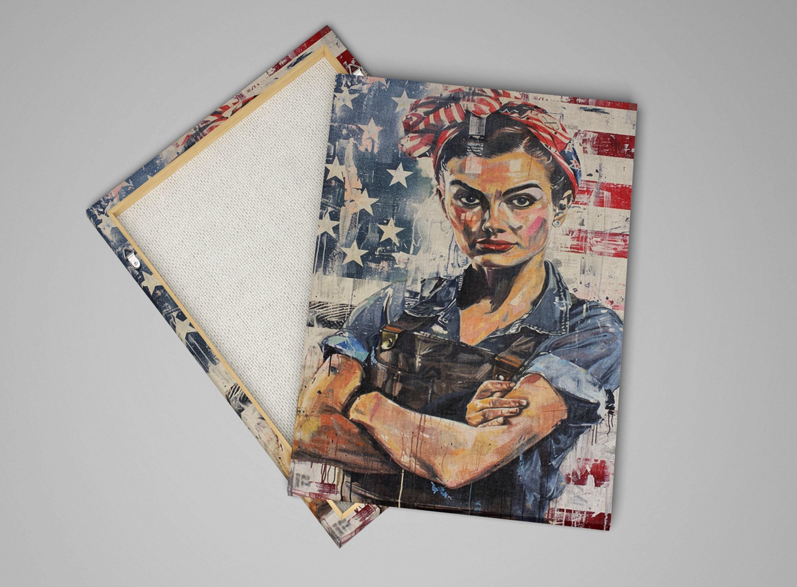 Rosie the Riveter Art – Feminist Wall Art Large Canvas Print, Ready to Hang