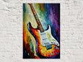 Electric Guitar Canvas Art – Colorful Fender Guitar Print with Scratch Resistant Coating