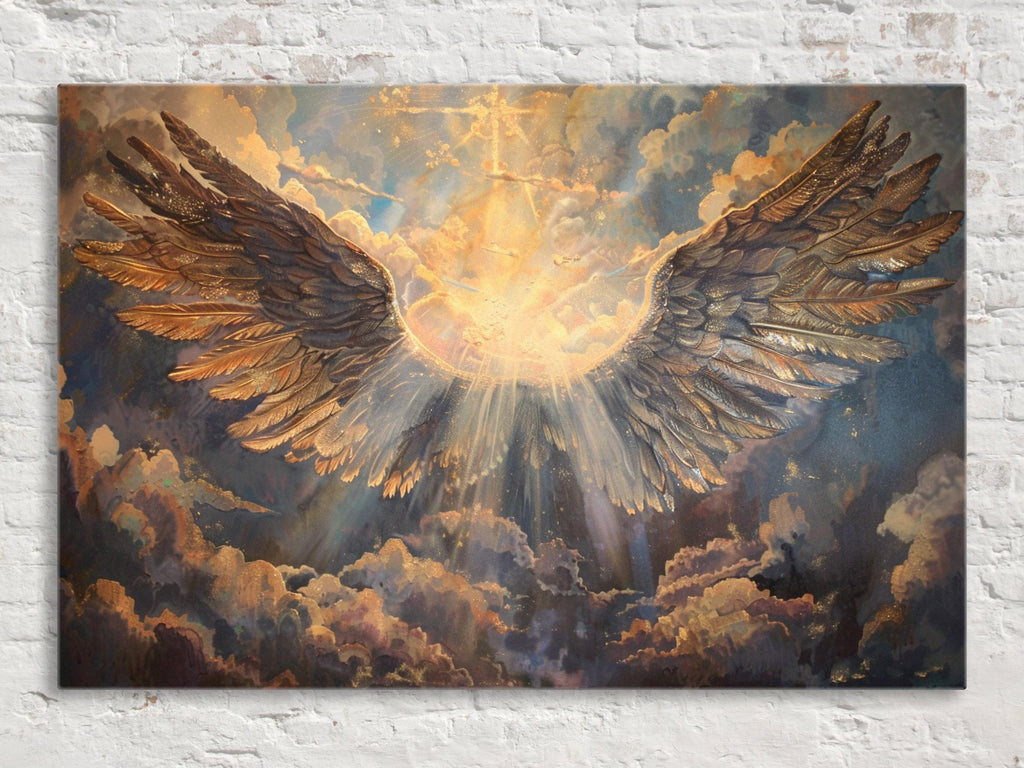 Angel Wings Artwork – Large Canvas Wall Art | Gallery Wrapped, Ready to Hang