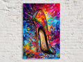 High Heel Painting - Colorful Canvas Wall Art with Stylish Heels Decor