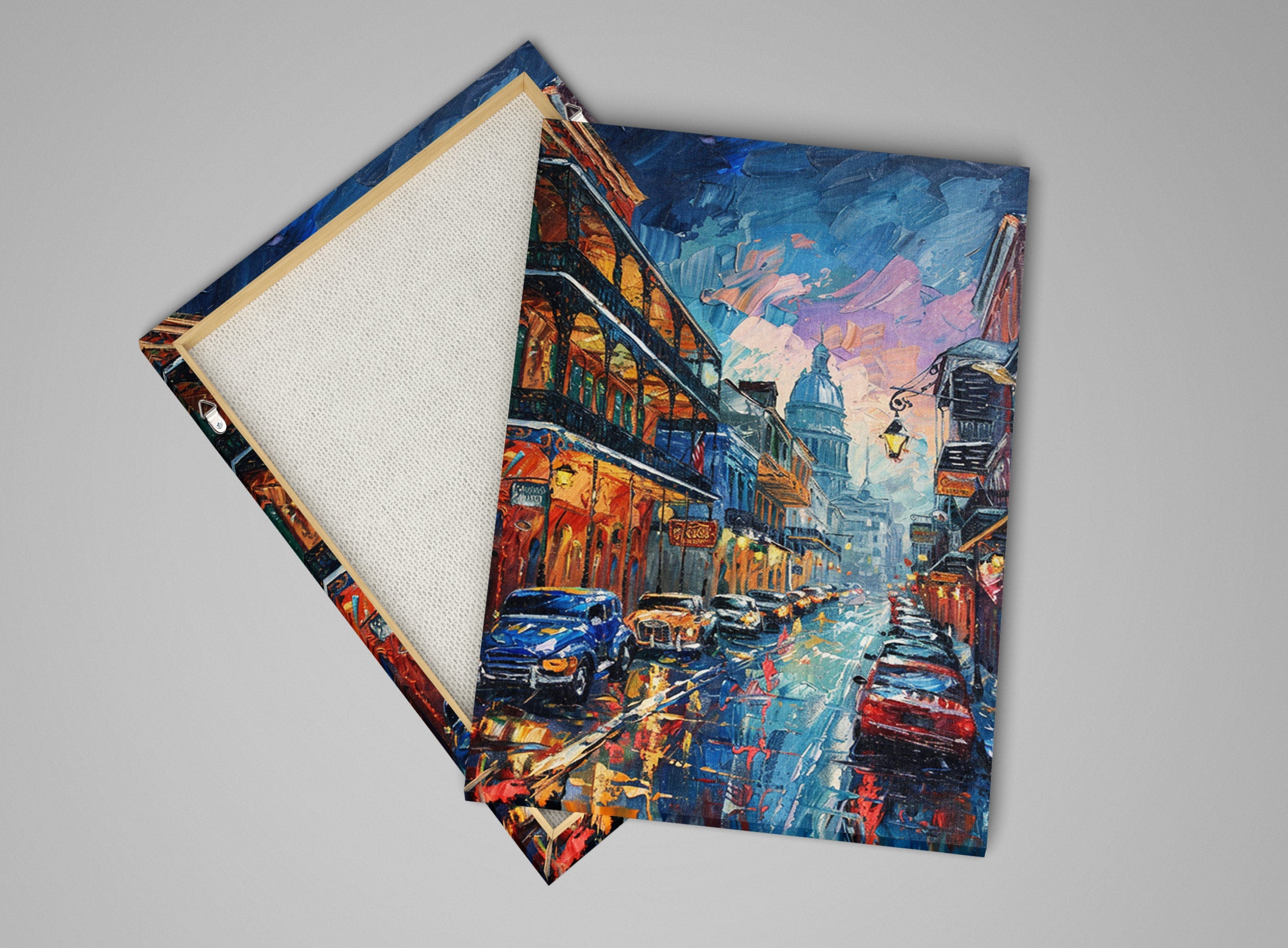 New Orleans Wall Art – Vintage Canvas Art, Gallery Wrapped Sunset Cityscape Print