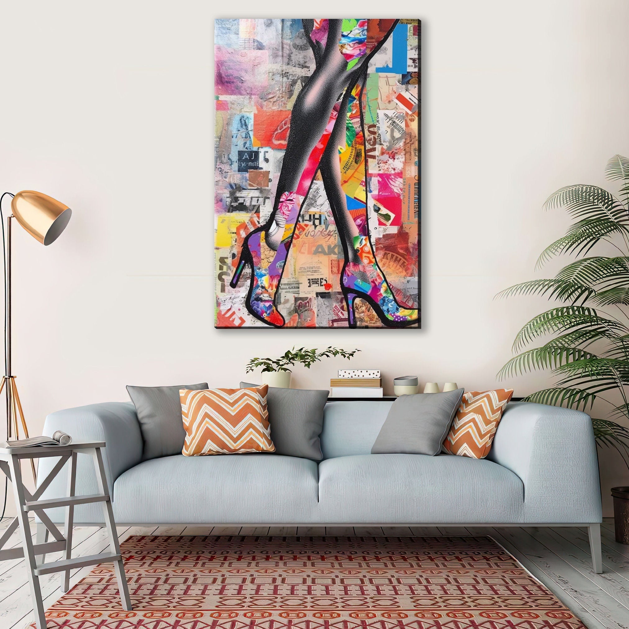 Woman Legs Canvas - Large Canvas Wall Art | Modern Collage Fashion Decor