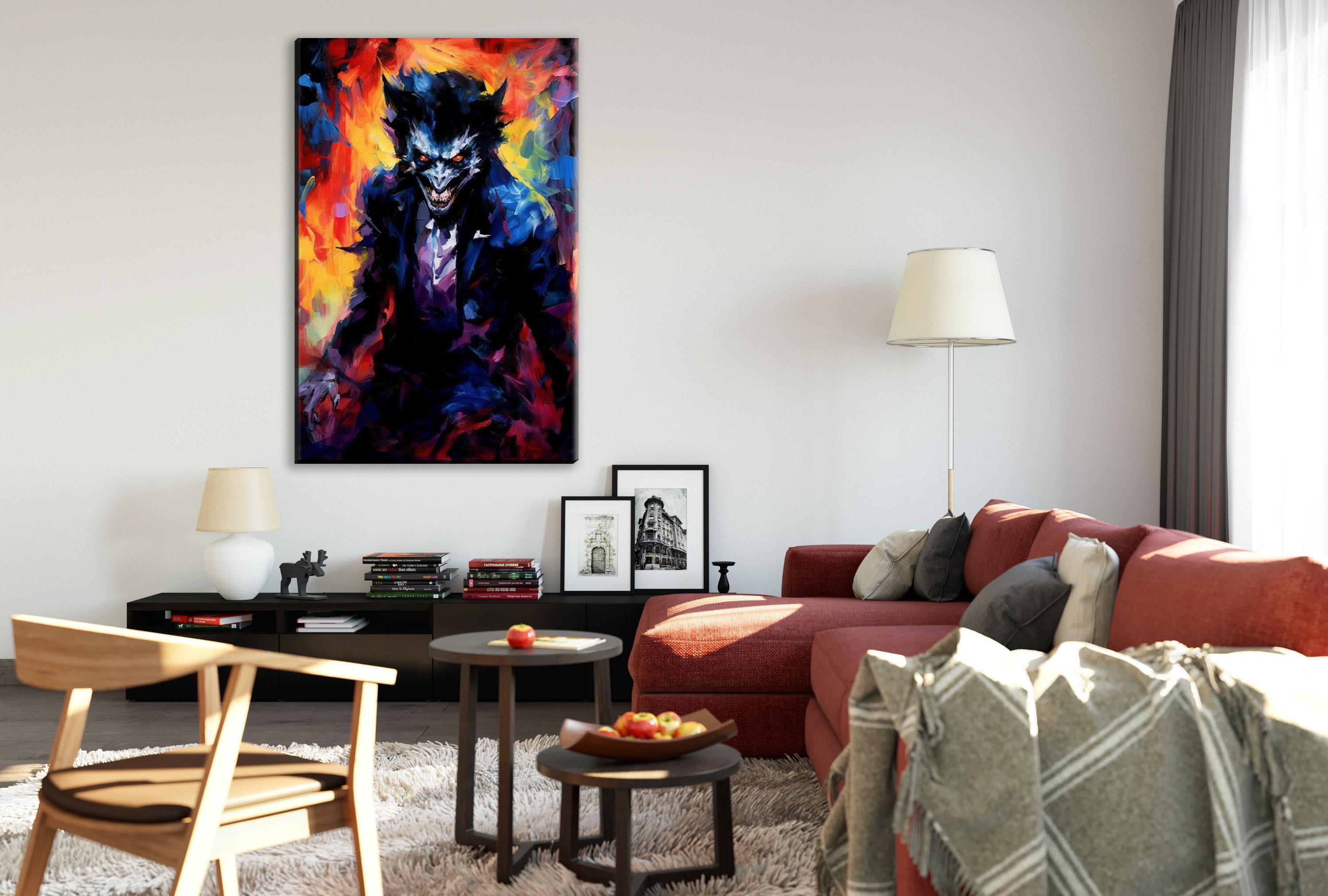 Werewolf Halloween Wall Art – Large Gallery Wrapped Canvas | Spooky Creature Decor