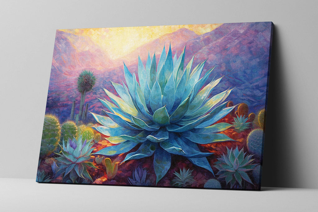 Desert Canvas Art - Blue Agave Art on Extra Large Giclee Gallery Ready Canvas Print