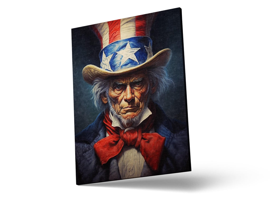 Uncle Sam Canvas Art – Patriotic Wall Art | Large Canvas Print With Wood Frame